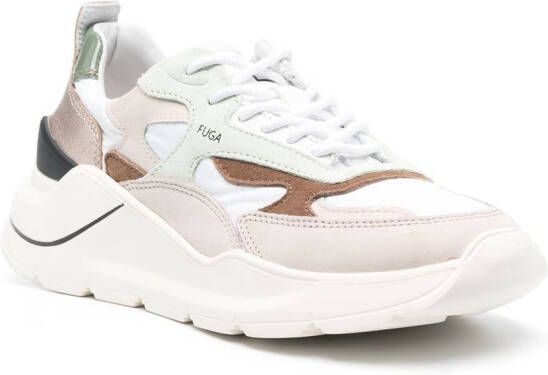 D.A.T.E. colour-block panelled leather sneakers White
