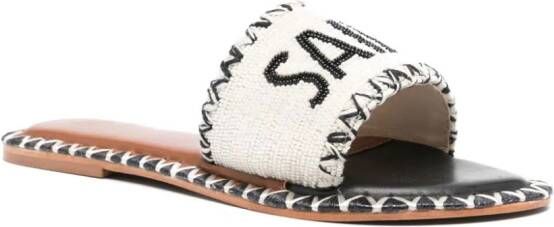 DE SIENA SHOES bead-embellished leather sandals Black