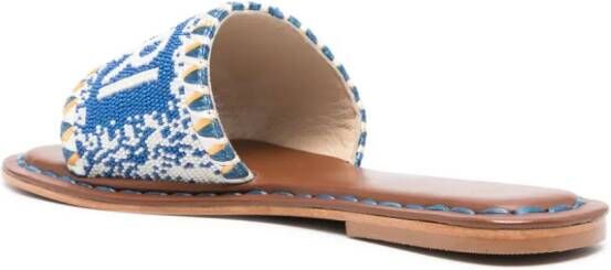 DE SIENA SHOES bead-embellished leather sandals Blue