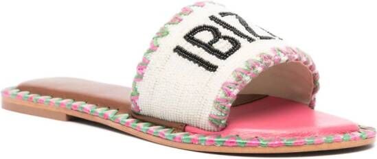 DE SIENA SHOES bead-embellished leather sandals Pink