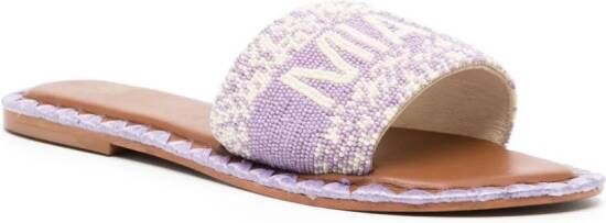 DE SIENA SHOES Miami beaded leather sandals Purple
