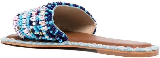 DE SIENA SHOES Resort beaded slide sandals Blue