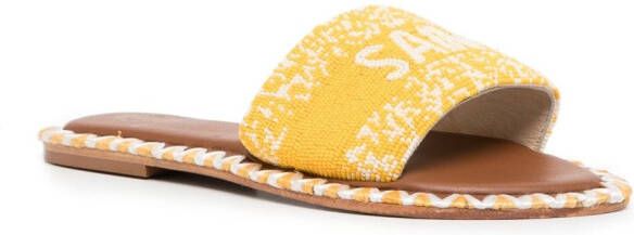 DE SIENA SHOES Saint Tropez beaded leather sandals Yellow