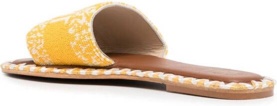 DE SIENA SHOES Saint Tropez beaded leather sandals Yellow