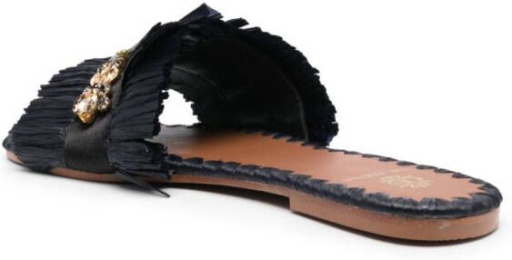 DE SIENA SHOES Semira bead-embellished flat slides Black