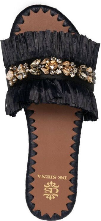DE SIENA SHOES Semira bead-embellished flat slides Black
