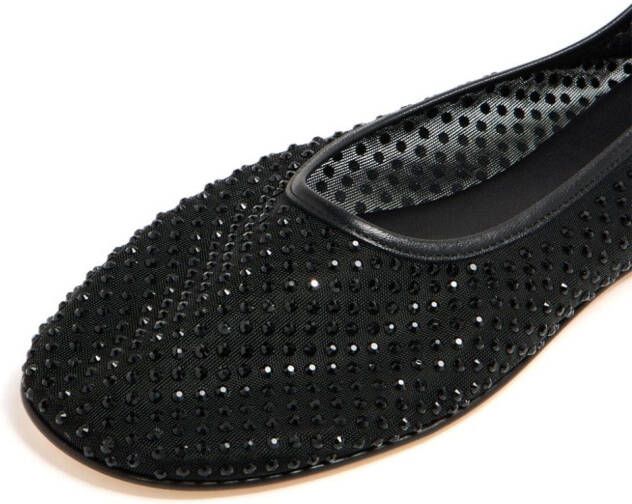 Dear Frances Balla crystal ballerina shoes Black