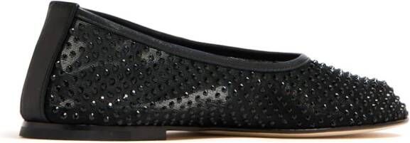 Dear Frances Balla crystal ballerina shoes Black