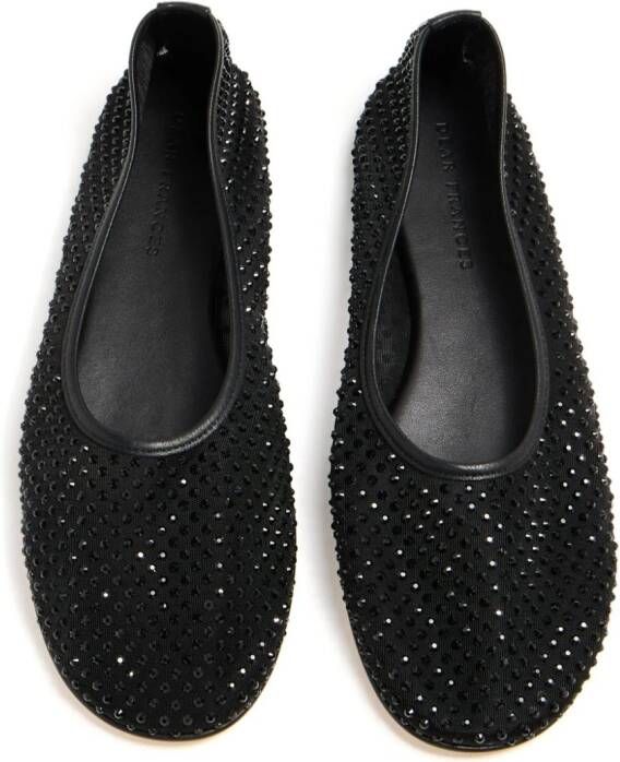 Dear Frances Balla crystal ballerina shoes Black