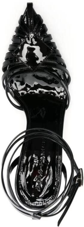 Dear Frances Cage patent-leather pumps Black