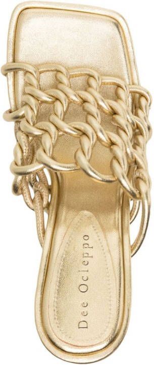 Dee Ocleppo Belize 90mm leather sandals Gold