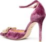 Dee Ocleppo Bow 105mm velvet pumps Purple - Thumbnail 3