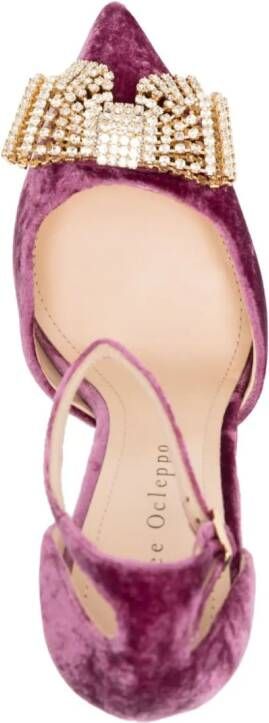 Dee Ocleppo Bow 105mm velvet pumps Purple