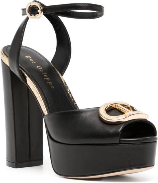 Dee Ocleppo Brigitte 85mm leather sandals Black