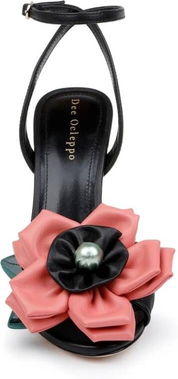Dee Ocleppo England appliquéd leather sandals Black
