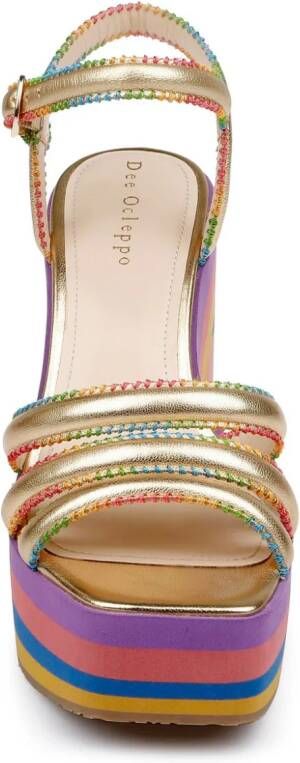 Dee Ocleppo France leather wedge sandals Gold