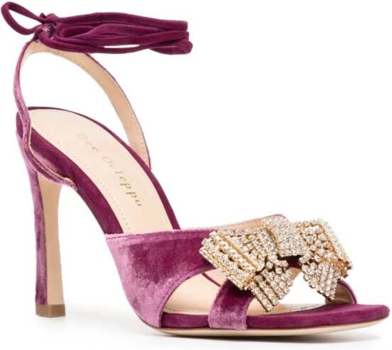 Dee Ocleppo Gina 95mm velvet sandals Purple