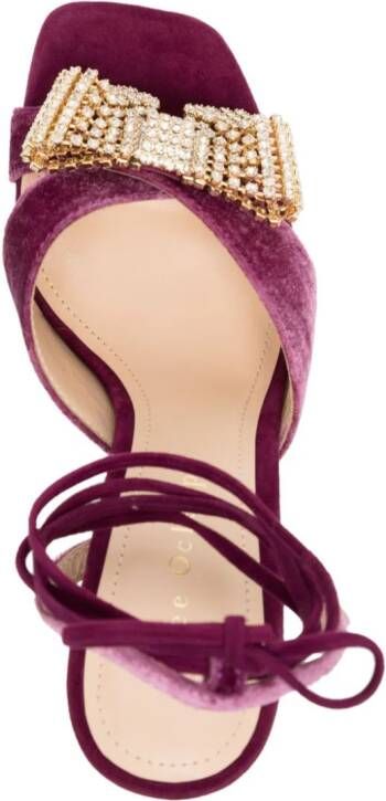 Dee Ocleppo Gina 95mm velvet sandals Purple