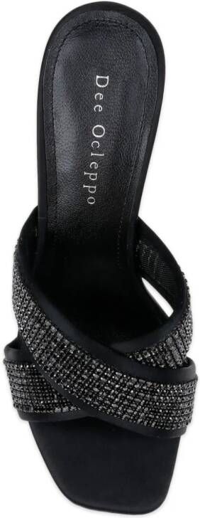 Dee Ocleppo Ireland criss-cross leather mules Black