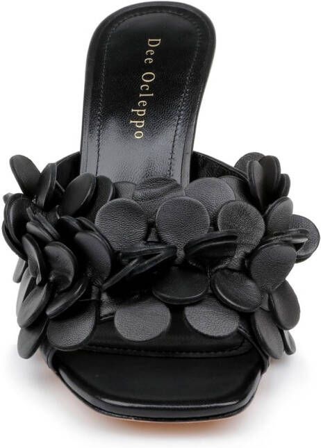 Dee Ocleppo London 3D-appliqué leather mulees Black