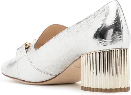 Dee Ocleppo Michelle 55mm metallic-effect loafers Silver