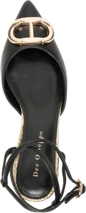 Dee Ocleppo Paige 40mm logo-engraved leather pumps Black