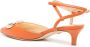 Dee Ocleppo Paige 50mm logo-engraved leather pumps Orange - Thumbnail 3