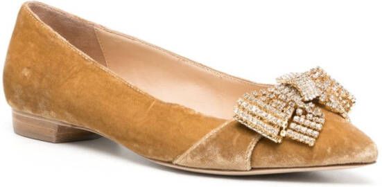 Dee Ocleppo Pretty velvet ballerina shoes Brown