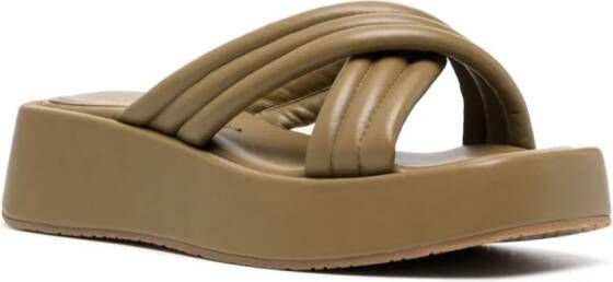 Dee Ocleppo Sicily 50mm platform leather sandals Brown