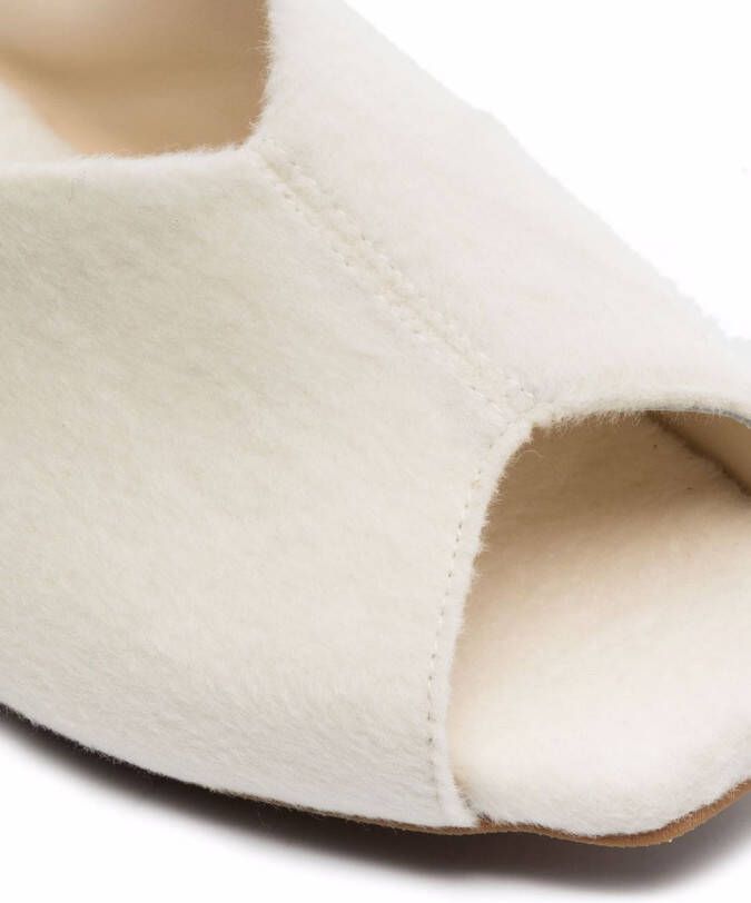 Deiji Studios open-toe wool slippers Neutrals