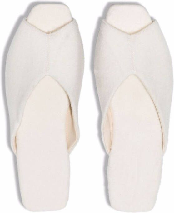 Deiji Studios open-toe wool slippers Neutrals