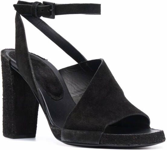 Del Carlo 100mm asymmetric cut-out strap sandals Black