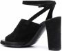 Del Carlo 100mm asymmetric cut-out strap sandals Black - Thumbnail 3