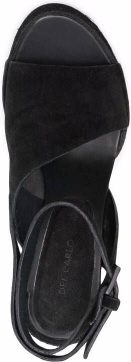 Del Carlo 100mm asymmetric cut-out strap sandals Black