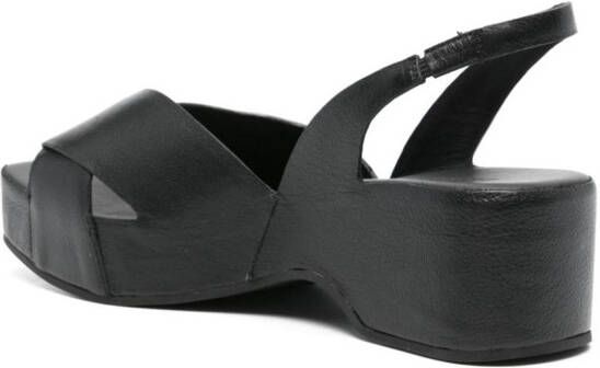 Del Carlo 50mm crossover-strap leather sandals Black