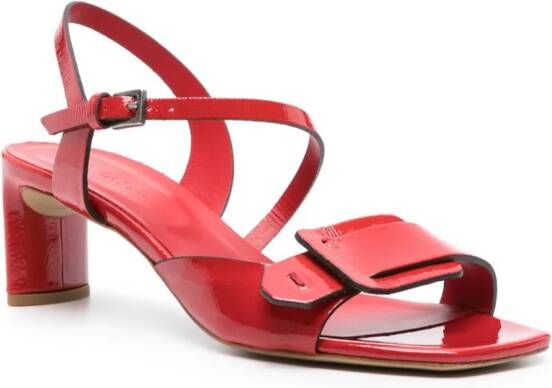 Del Carlo 50mm leather sandals Red
