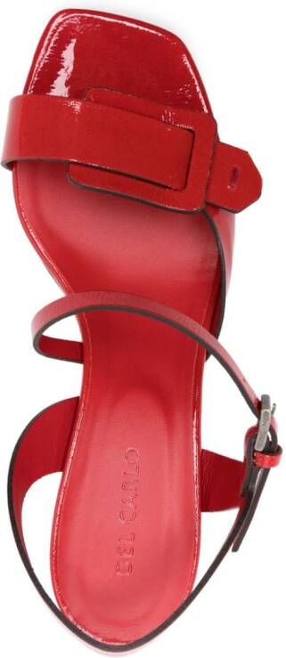 Del Carlo 50mm leather sandals Red