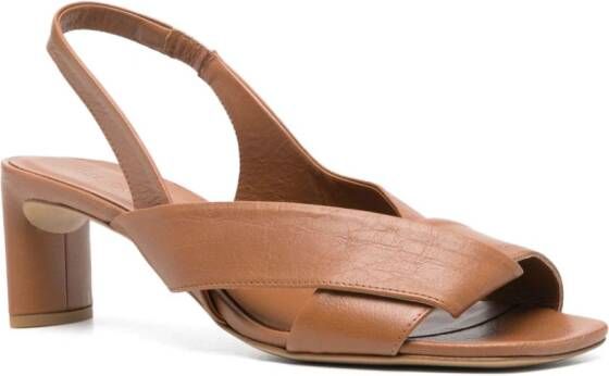 Del Carlo 55mm leather sandals Brown