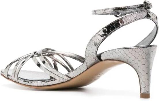 Del Carlo 55mm snakeskin-effect sandals Grey