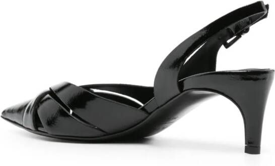 Del Carlo 60mm slingback leather sandals Black