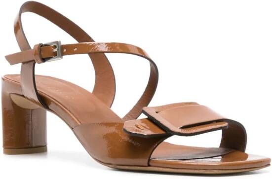 Del Carlo 60mm square-toe leather sandals Brown