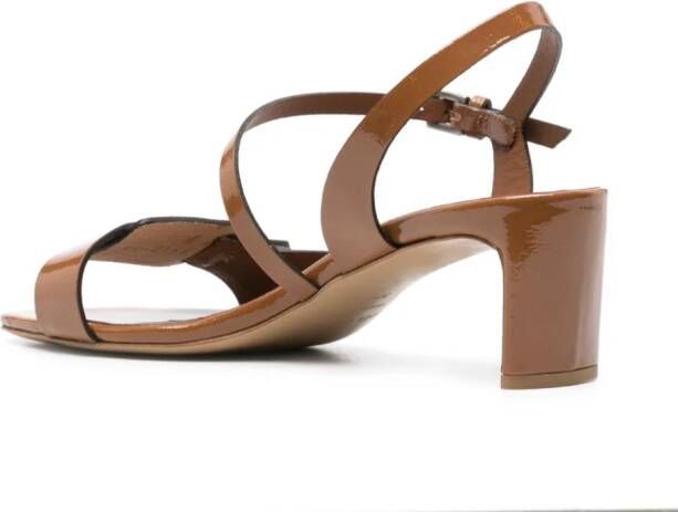 Del Carlo 60mm square-toe leather sandals Brown