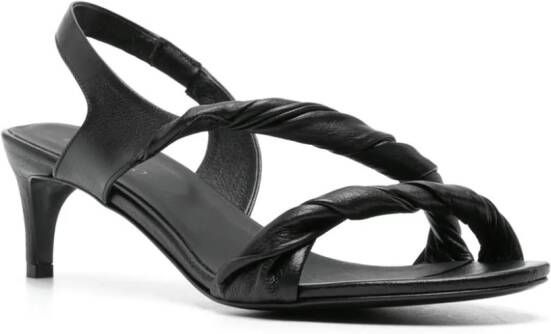 Del Carlo 60mm twisted leather sandals Black