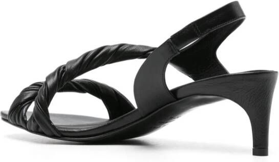 Del Carlo 60mm twisted leather sandals Black