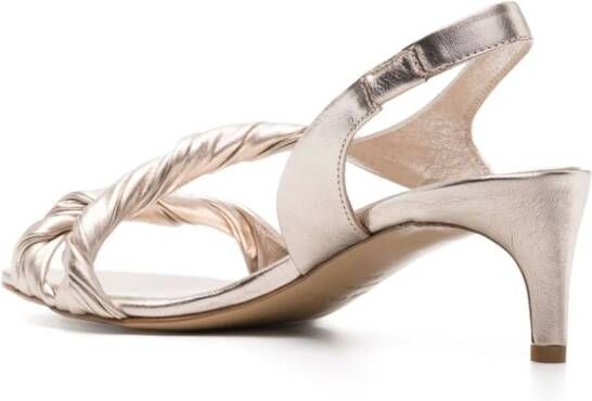 Del Carlo 60mm twisted leather sandals Silver