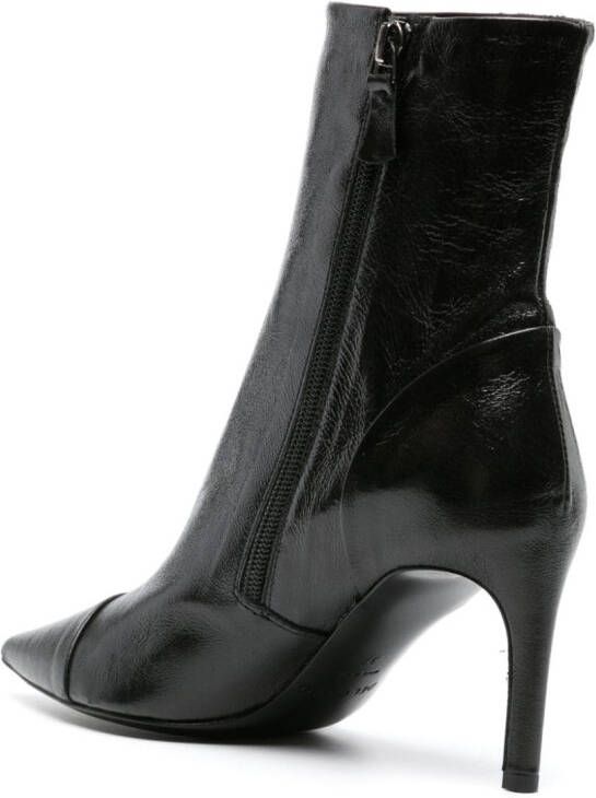 Del Carlo 70mm leather ankle boots Black