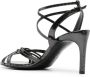 Del Carlo 85mm snakeskin-effect sandals Black - Thumbnail 3