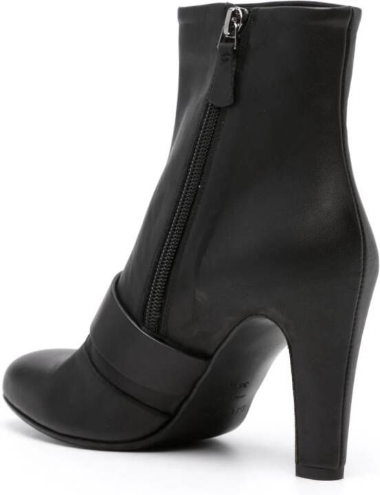 Del Carlo 90mm buckle-detail leather boots Black