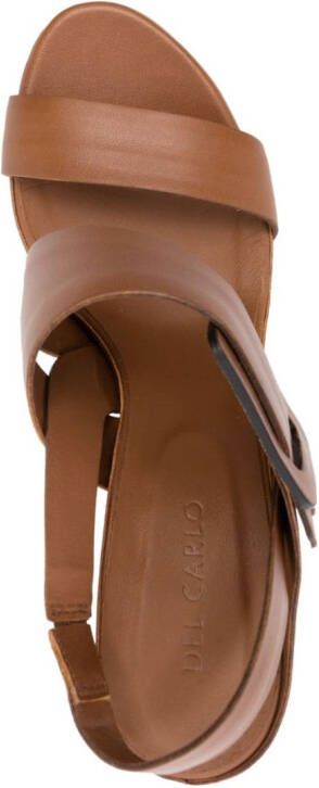 Del Carlo 95mm open-toe leather sandals Brown