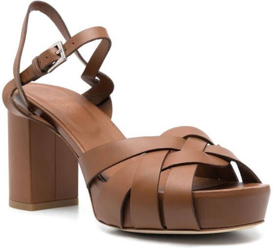 Del Carlo buckle-fastening calf-leather sandals Brown
